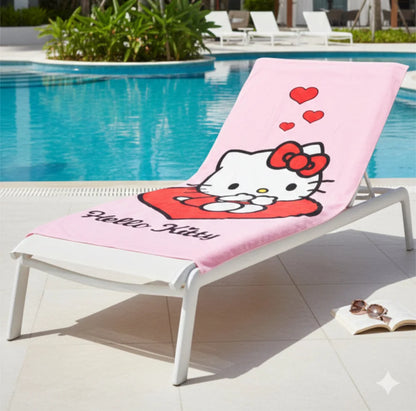 Hello Kitty Kinder Mikrofaser Strandtuch Handtuch Badetuch 70x140 cm - WS-Trend.de