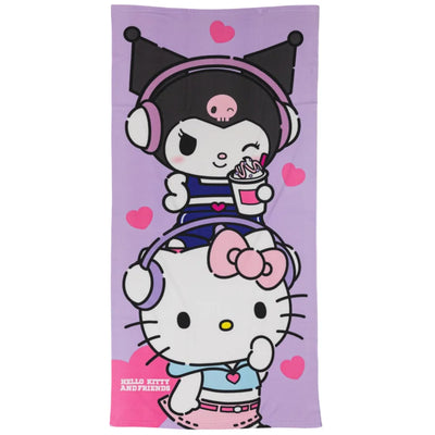 Hello Kitty Kuromi Kinder Mikrofaser Strandtuch Handtuch Badetuch 70x140 cm - WS-Trend.de