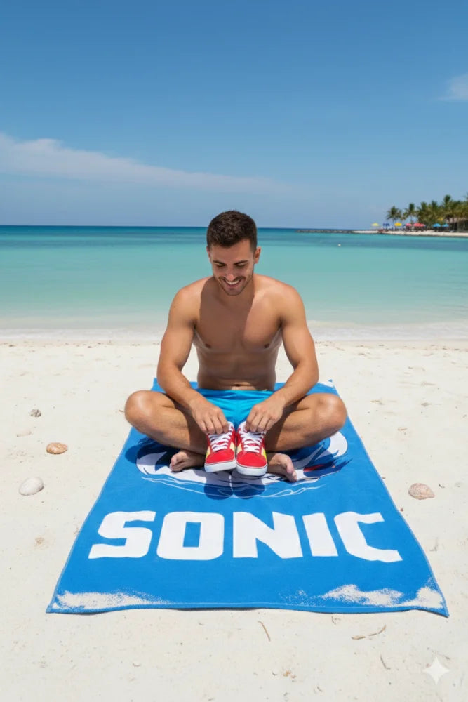 Sonic the Hedgehog Handtuch Badehandtuch Badetuch XL Strandtuch 70x140 - WS-Trend.de XXL