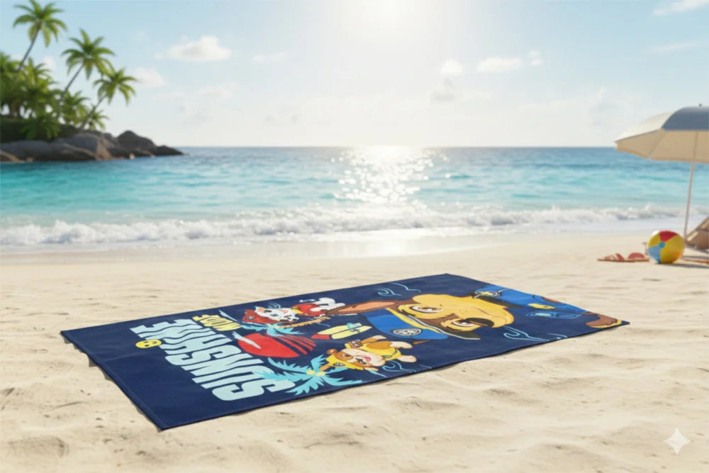 Paw Patrol Chase Rubble Jungen Mikrofaser Strandtuch Badetuch 70x140 cm - WS-Trend.de