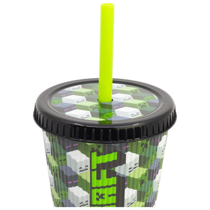 Minecraft Creeper Gamer XL Kaffeebecher Becher To-Go 790 ml Halm - WS-Trend.de