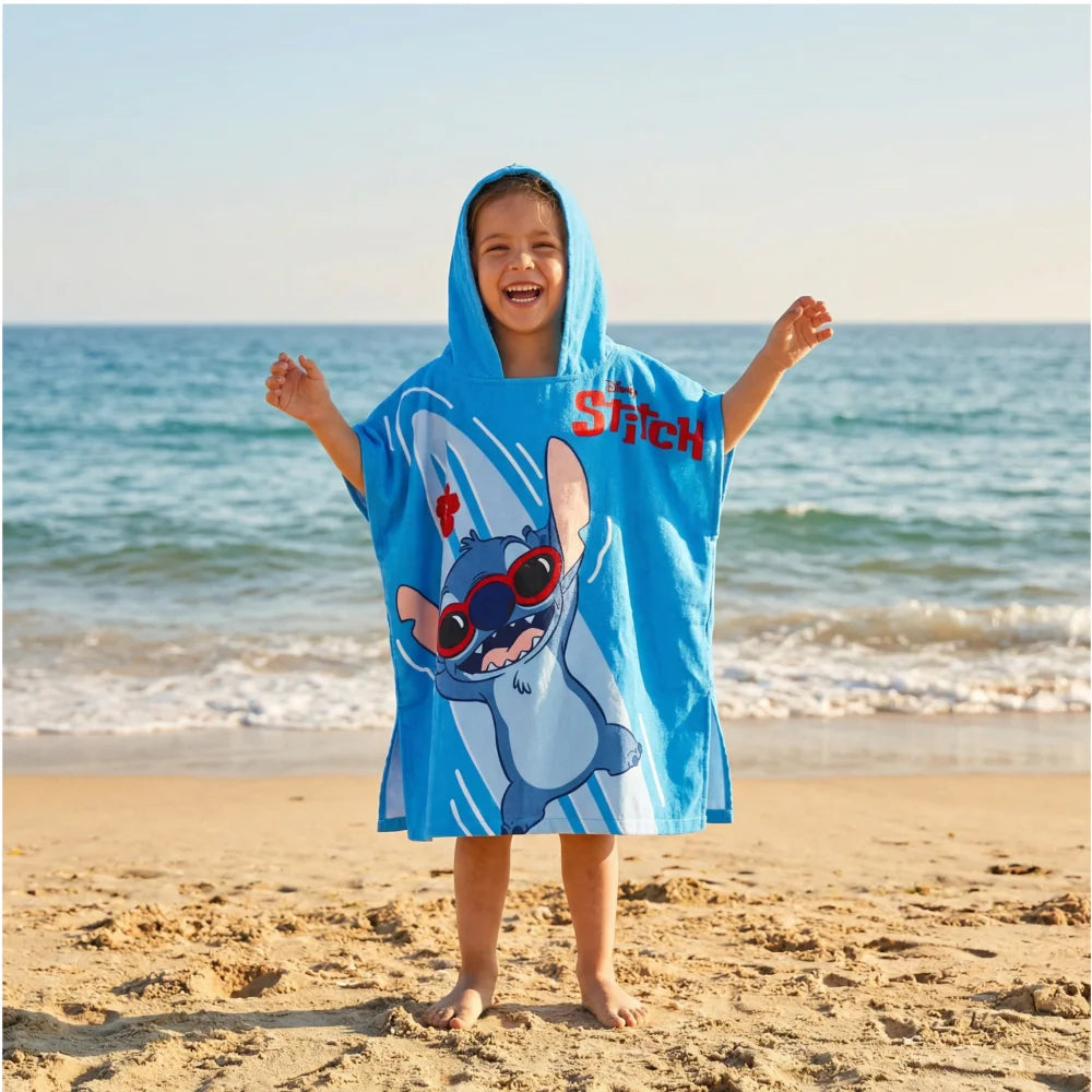 Disney Lilo Stitch Kinder Mädchen Mikrofaser Poncho Badetuch 55x110 cm - WS-Trend.de