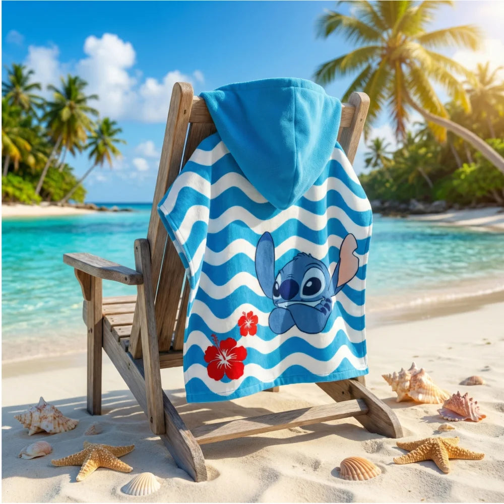Disney Lilo Stitch Kinder Mädchen Mikrofaser Poncho Badetuch 55x110 cm - WS-Trend.de