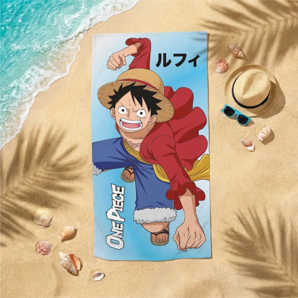 One Piece Monkey D Ruffy Mikrofaser Strandtuch Badetuch XL 70x140 - WS-Trend.de Badehandtuch