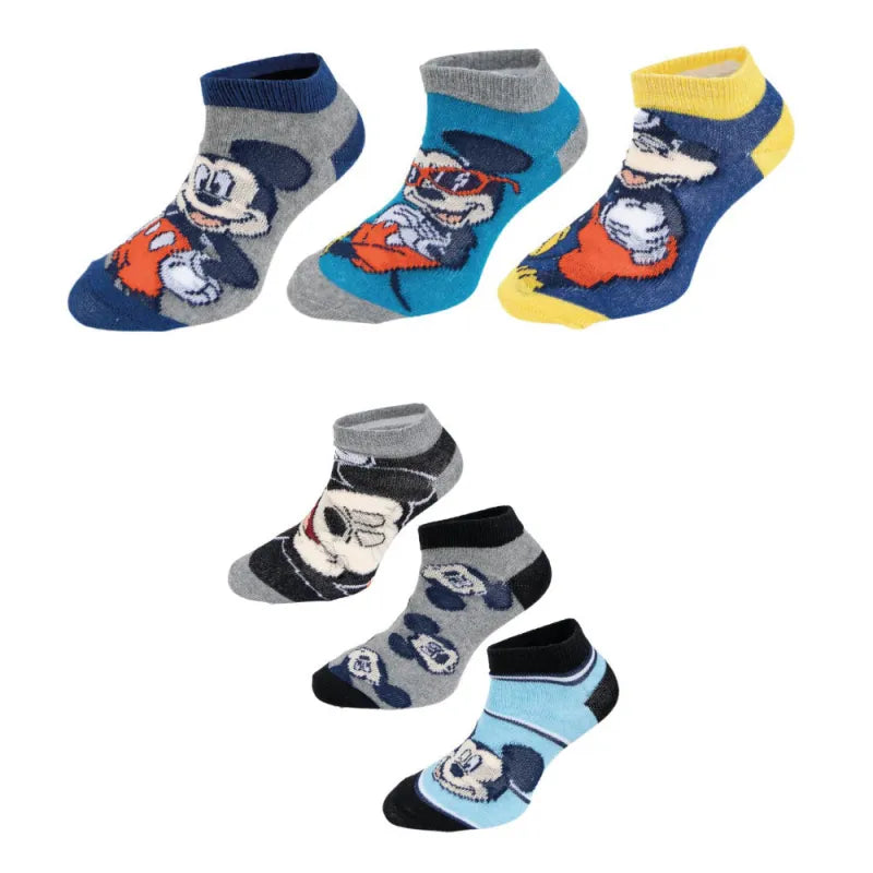 Disney Mickey Maus 6-er Pack Kinder Jungen kurze Socken Sneaker - WS-Trend.de Gr. 23 bis 34