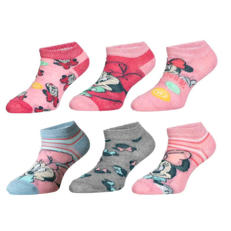 Disney Minnie Maus 6-er Pack Kinder Mädchen kurze Socken - WS-Trend.de Pink Rosa Gr. 23 bis 34