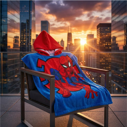 Marvel Spiderman Kinder Mikrofaser Poncho Badeponcho mit Kapuze - WS-Trend.de