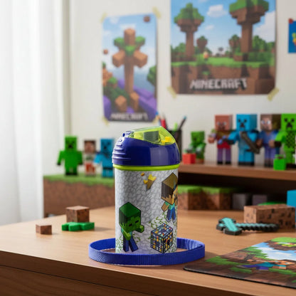 Minecraft Creeper Steve Alex Wasserflasche Trinkflasche Flasche Tragegurt 450 ml - WS-Trend.de