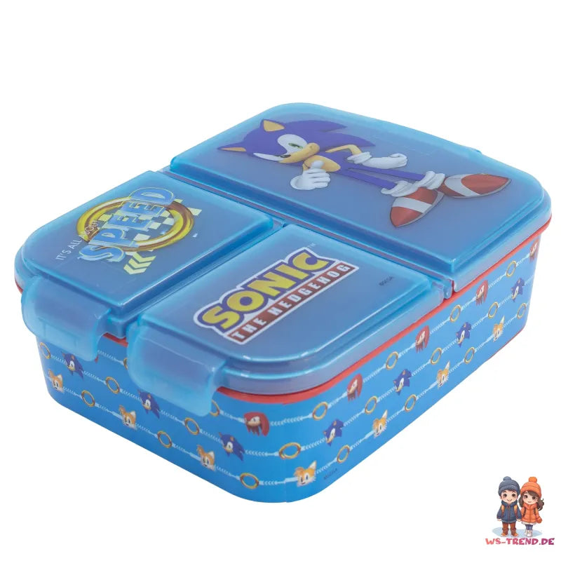 Sonic the Hedgehog 4 teiliges Lunch Set Brotdose 3 Kammern XL Alu-Trinkflasche - WS-Trend.de