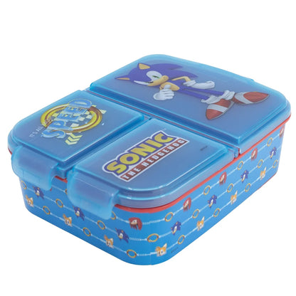 Sonic the Hedgehog 2 tlg. Lunch Set Brotdose mit 3 Kammern XL Alu-Trinkflasche 600 ml - WS-Trend.de