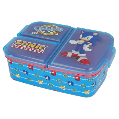Sonic the Hedgehog 2 teiliges Lunch Set Brotdose mit 3 Kammern Alu-Trinkflasche - WS-Trend.de