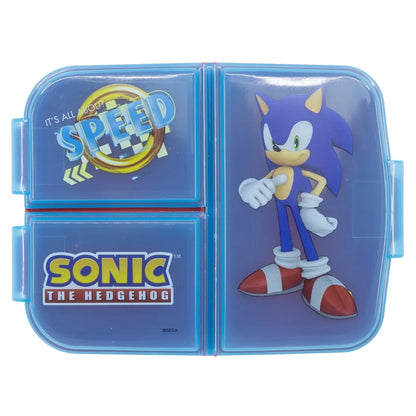 Sonic the Hedgehog 2 tlg. Lunch Set Brotdose mit 3 Kammern XL Alu-Trinkflasche 600 ml - WS-Trend.de