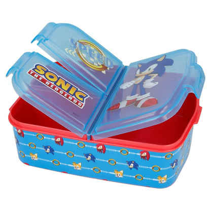 Sonic the Hedgehog 2 teiliges Lunch Set Brotdose mit 3 Kammern Alu-Trinkflasche - WS-Trend.de