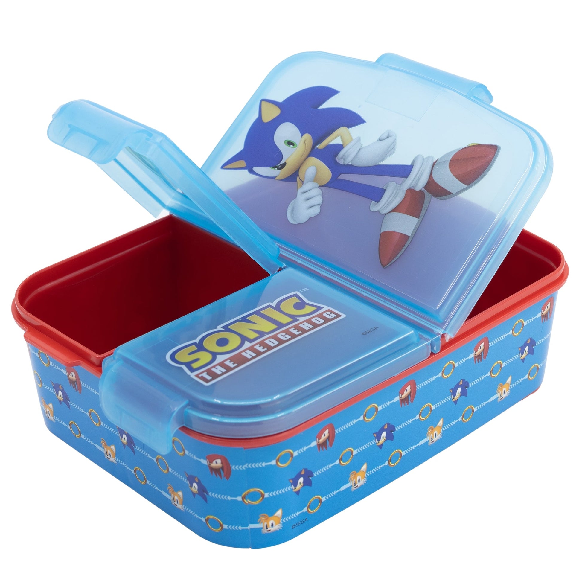 Sonic the Hedgehog 2 teiliges Lunch Set Brotdose mit 3 Kammern Alu-Trinkflasche - WS-Trend.de