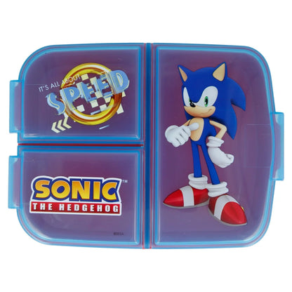 Sonic the Hedgehog 2 teiliges Lunch Set Brotdose mit 3 Kammern Alu-Trinkflasche - WS-Trend.de