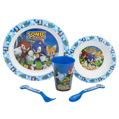 Sonic und Freunde Kinder Geschirr-Set 5 teilig Becher Teller Schüssel Besteck - WS-Trend.de
