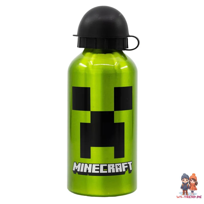 Minecraft Kinder 4 tlg. Set 3 Kammern Brotdose Gabel Löffel Alu-Trinkflasche - WS-Trend.de