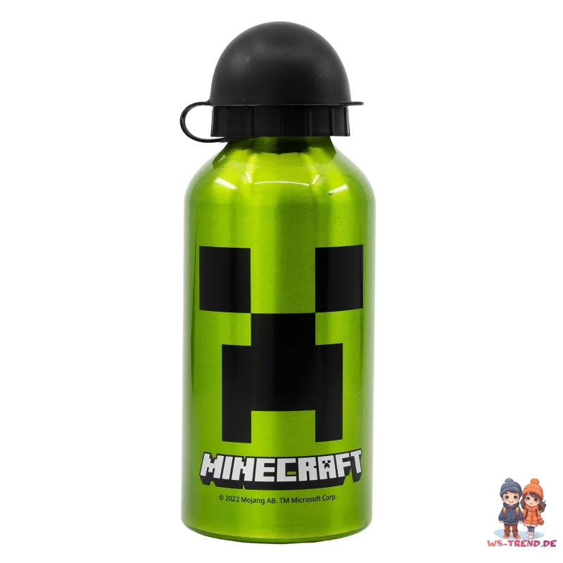 Minecraft Kinder 4 tlg. Set 3 Kammern Brotdose Gabel Löffel Alu-Trinkflasche - WS-Trend.de