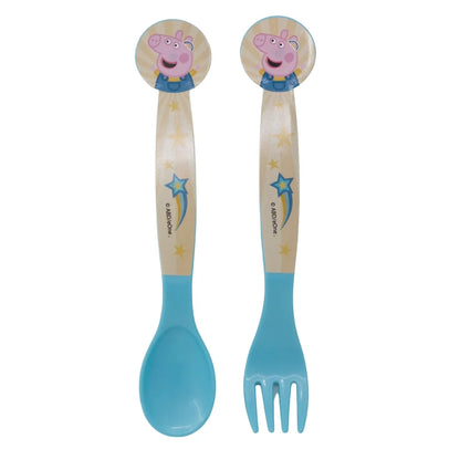 Peppa Wutz Pig 4 teiliges Kinder Set 3 Kammern Brotdose Alu-Trinkflasche Besteck - WS-Trend.de