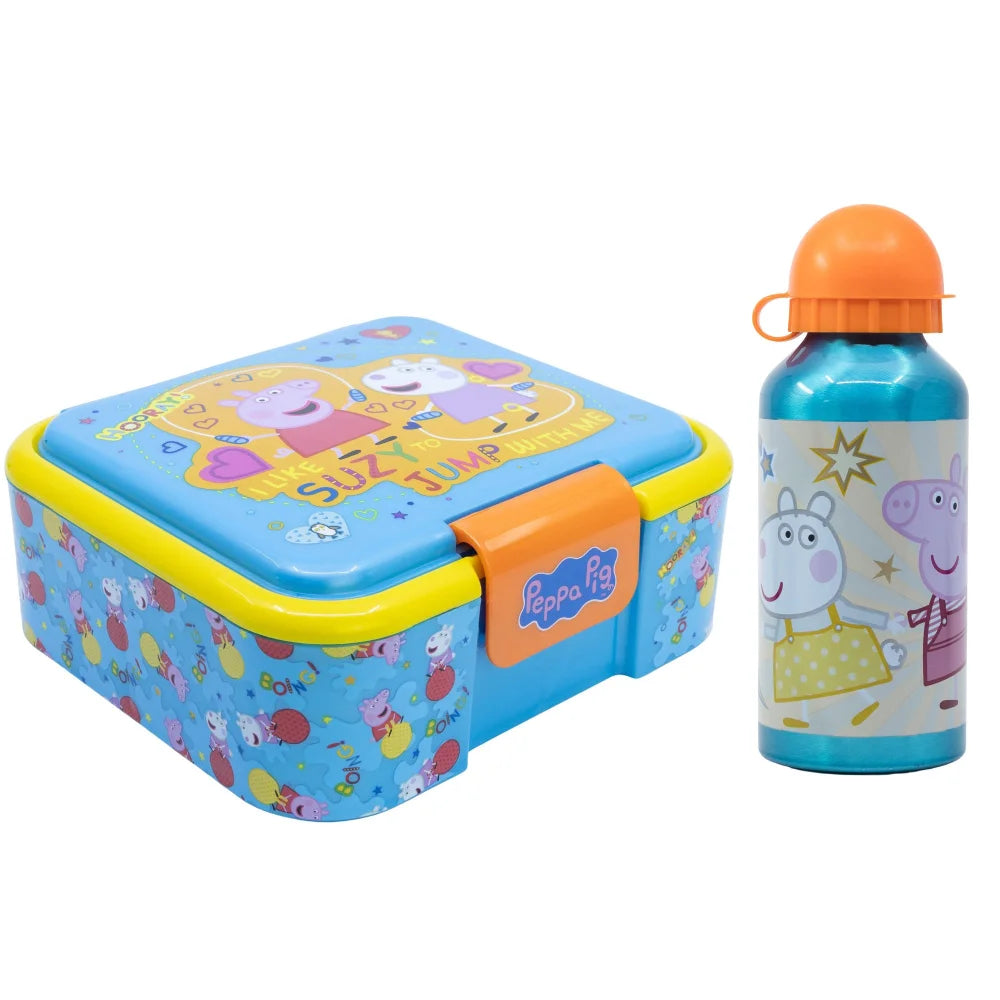 Peppa Wutz Pig George 2 teiliges Kinder Set XL Brotdose Alu Trinkflasche 400 ml - WS-Trend.de