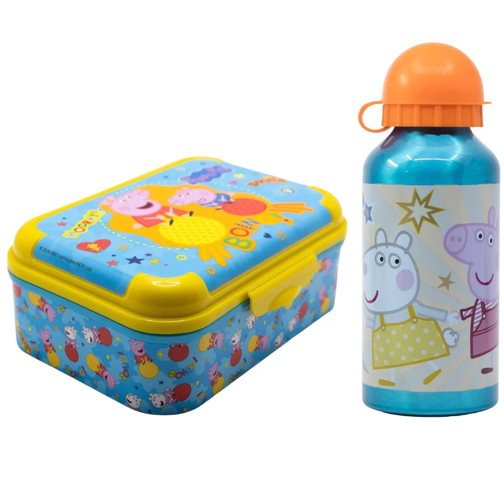 Peppa Wutz Pig George 2 teiliges Kinder Set Brotdose Alu Trinkflasche 400 ml - WS-Trend.de