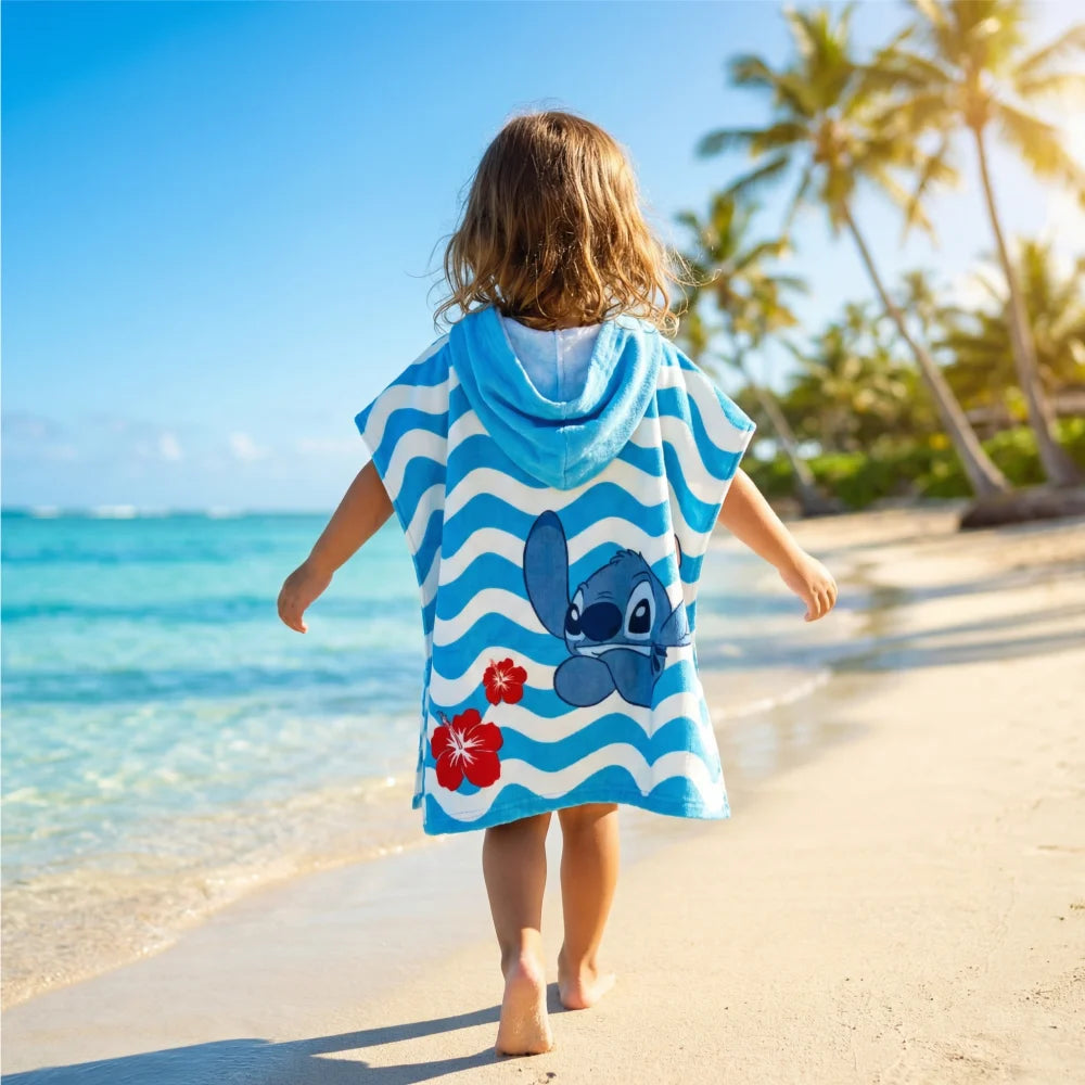 Disney Lilo Stitch Kinder Mädchen Mikrofaser Poncho Badetuch 55x110 cm - WS-Trend.de