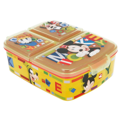 Disney Mickey Maus 4 teiliges Lunch Set Brotdose Alu-Trinkflasche - Löffel Gabel - WS-Trend.de