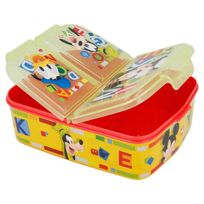Disney Mickey Maus 4 teiliges Lunch Set Brotdose Alu-Trinkflasche - Löffel Gabel - WS-Trend.de