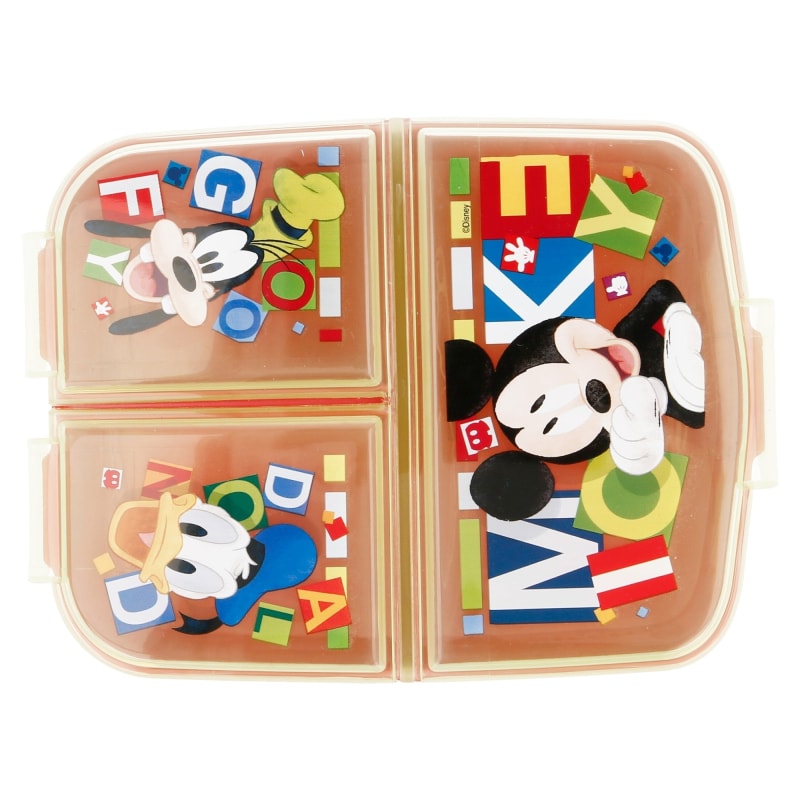 Disney Mickey Maus 4 teiliges Lunch Set Brotdose Alu-Trinkflasche - Löffel Gabel - WS-Trend.de