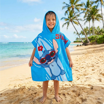 Disney Lilo Stitch Kinder Mädchen Mikrofaser Poncho Badetuch 55x110 cm - WS-Trend.de