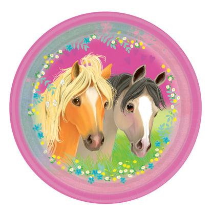 Pferde Mädchen Geburtstag Deko Set 37 tlg. Geschirr Kinder Partyset Tischdecke - WS-Trend.de