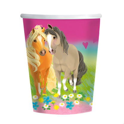 Pferde Mädchen Geburtstag Deko Set 37 tlg. Geschirr Kinder Partyset Tischdecke - WS-Trend.de