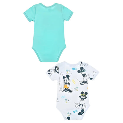 Disney Mickey Maus Baby 2er Set kurzarm Body Strampler - WS-Trend.de Gr. 68 - 86 Baumwolle