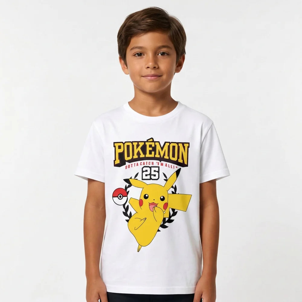 Pokemon Pikachu Jungen T-Shirt Kurzarm Shirt 100% Baumwolle - WS-Trend.de