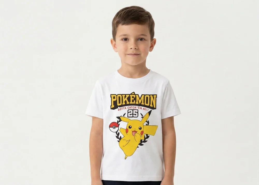 Pokemon Pikachu Jungen T-Shirt Kurzarm Shirt 100% Baumwolle - WS-Trend.de