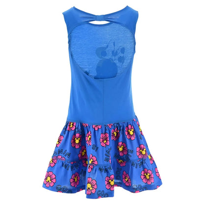 Disney Minnie Maus Kinder Mädchen Kleid Sommerkleid - WS-Trend.de langarm Glitzer Blau Rosa 98 bis 128 Baumwolle