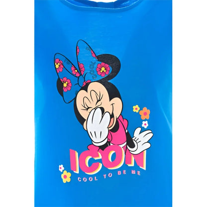 Disney Minnie Maus Kinder Mädchen Kleid Sommerkleid - WS-Trend.de langarm Glitzer Blau Rosa 98 bis 128 Baumwolle