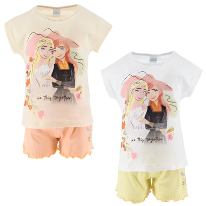 Disney Die Eiskönigin Anna Elsa Kinder Sommerset Shorts plus T-Shirt - WS-Trend.de Baumwolle