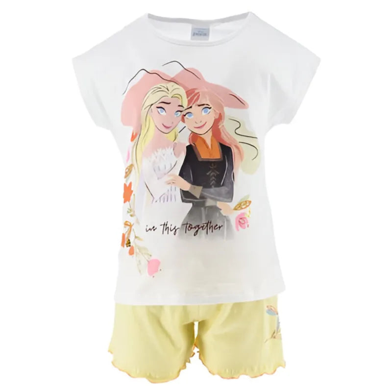 Disney Die Eiskönigin Anna Elsa Kinder Sommerset Shorts plus T-Shirt - WS-Trend.de Baumwolle