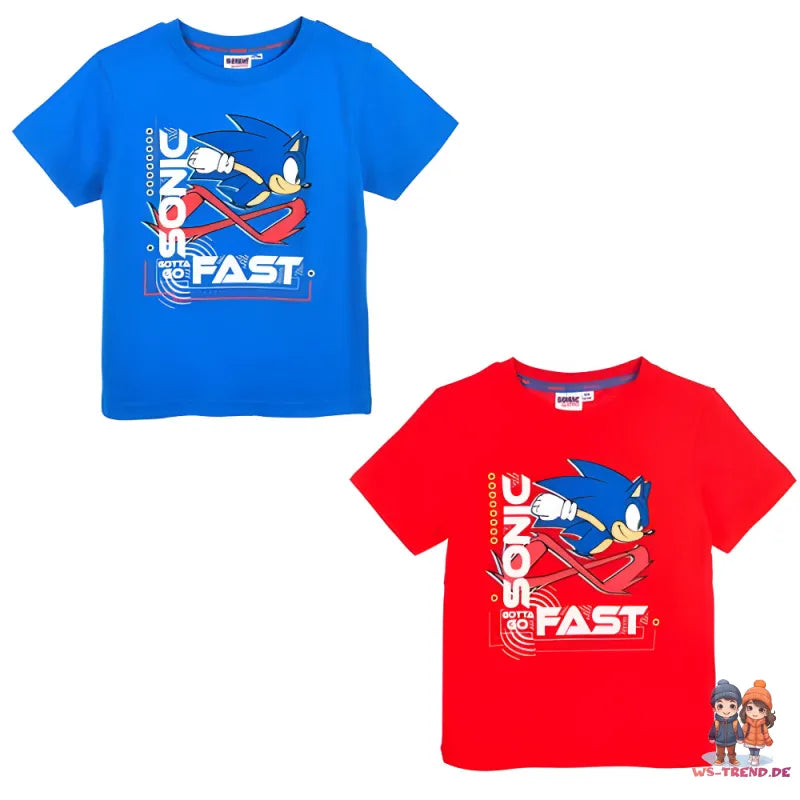 Sonic The Hedgehog Kinder Junge kurzarm T-Shirt Shirt - WS-Trend.de 98-128 Baumwolle