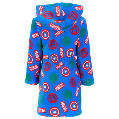 Marvel Avengers Kinder Mikrofaser Fleece Bademantel - WS-Trend.de Hausmantel mit Kapuze Gr. 104-140