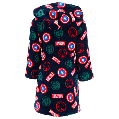 Marvel Avengers Kinder Mikrofaser Fleece Bademantel - WS-Trend.de Hausmantel mit Kapuze Gr. 104-140