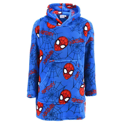 Marvel Spiderman Kinder Fleece Bademantel - WS-Trend.de Hausmantel mit Kapuze Gr. 104-128