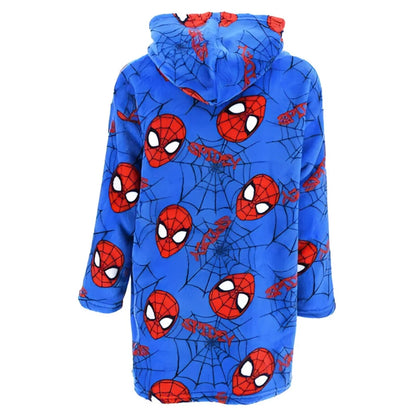Marvel Spiderman Kinder Fleece Bademantel - WS-Trend.de Hausmantel mit Kapuze Gr. 104-128