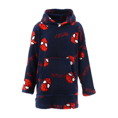 Marvel Spiderman Kinder Fleece Bademantel - WS-Trend.de Hausmantel mit Kapuze Gr. 104-128