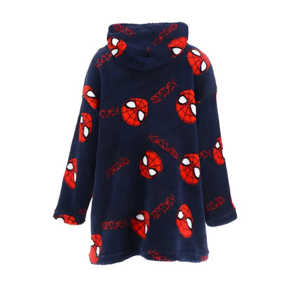 Marvel Spiderman Kinder Fleece Bademantel - WS-Trend.de Hausmantel mit Kapuze Gr. 104-128