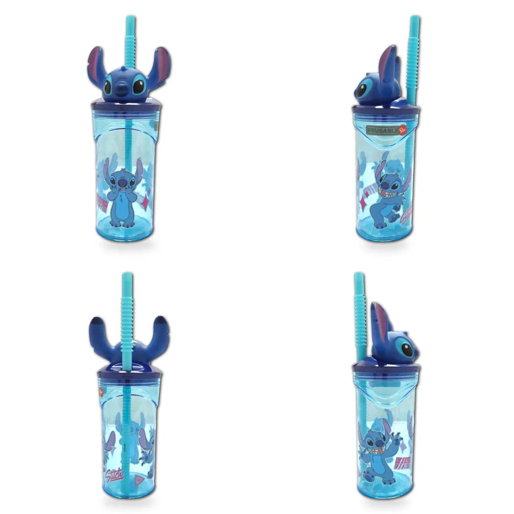 Disney Stitch 3D Deckel Kinder Trinkbecher Becher mit integriertem Halm 360 ml - WS-Trend.de