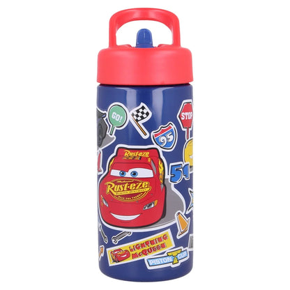 Disney Cars Lightning McQueen Wasserflasche Flasche mit Trinkhalm 410 ml - WS-Trend.de