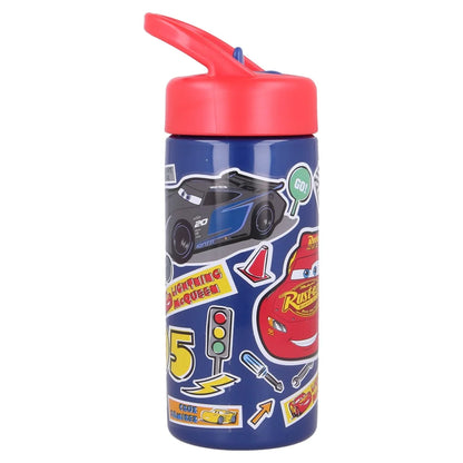 Disney Cars Lightning McQueen Wasserflasche Flasche mit Trinkhalm 410 ml - WS-Trend.de