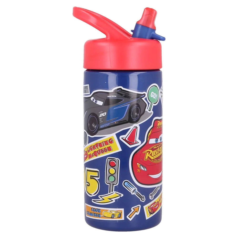 Disney Cars Lightning McQueen Wasserflasche Flasche mit Trinkhalm 410 ml - WS-Trend.de